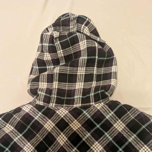 Boston Traders  Mens Large Hooded Fleece Lined Plaid Shirt Jacket Pullover - Picture 7 of 8